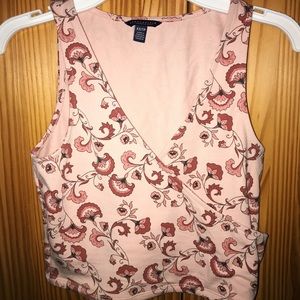 patterned wrap shirt